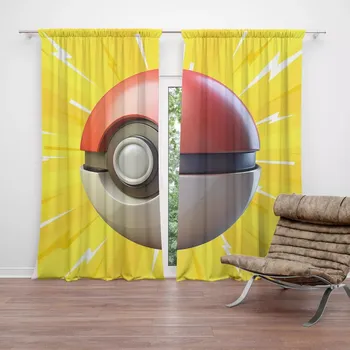 Závěs Sablio Závěsy Pokemon ball Exploze: 2ks 140x250cm