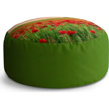 Taburet Sablio Kulatý taburet Circle Pole vlčích máků 2: 38x48 cm - Sablio