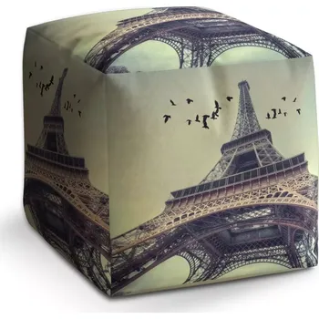 Taburet Sablio Taburet Kostka Eiffelova věž 3: 40x40x40 cm - Sablio