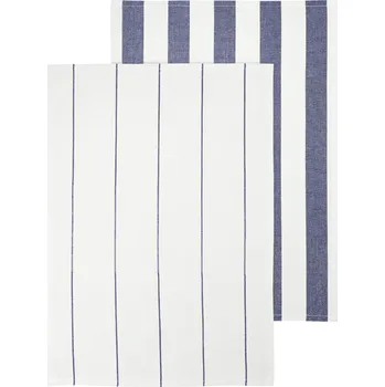 Blomus TAULO sada 2 utěrek 50 x 70 cm pruhy bílá & modrá