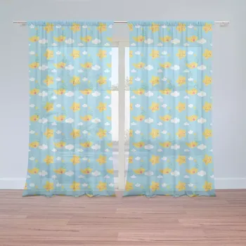 Záclona Sablio Záclony Hvězdy a měsíce: 2 ks - 150x250 cm - Sablio