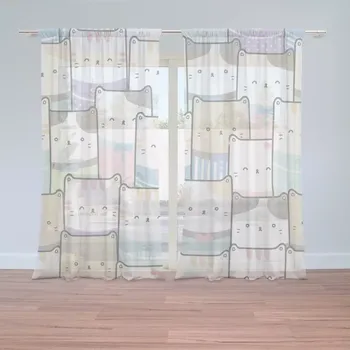 Záclona Sablio Záclony Barevná koťátka: 2 ks - 150x250 cm - Sablio