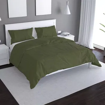 Povlečení Saténové povlečení Olivově zelená - Sablio - 140x200 / 90x70
