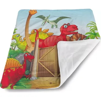 Dětská deka Sablio Dětská deka pro miminko Dinosauři 4 - 80x100 cm