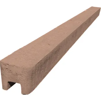 Příslušenství pro plot Betonový sloupek na plot 175 cm koncový hladký - hnědé (dřevo)