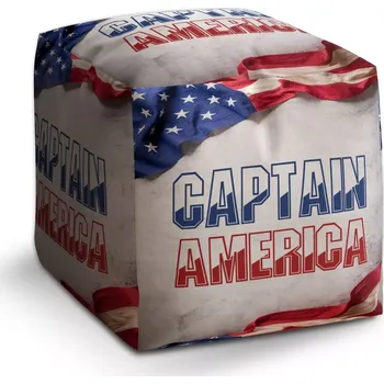 Taburet Sablio Taburet Cube Kapitán Amerika Vlajka: 40x40x40 cm