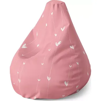Sedací pytel Sedací vak Pear Asymetrická srdíčka - Sablio - 70 x 95 x 15 cm