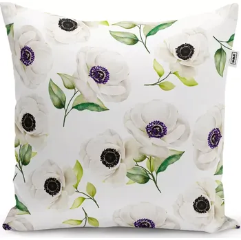 Dekorativní polštářek Dekorační polštář Bílé sasanky - Sablio - 40x40 cm