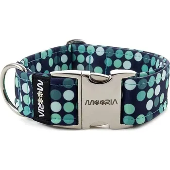 Mooria Cyan Dots obojek s kovovou sponou vel. S