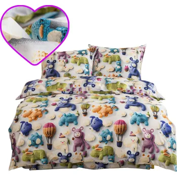 Povlečení Povlečení 160x200 BAVLNĚNÝ SATÉN ROZTOMILÁ ZVÍŘÁTKA