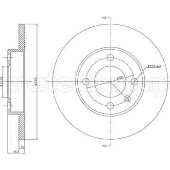 Brzdový kotouč Brzdový kotouč METELLI 23-0053