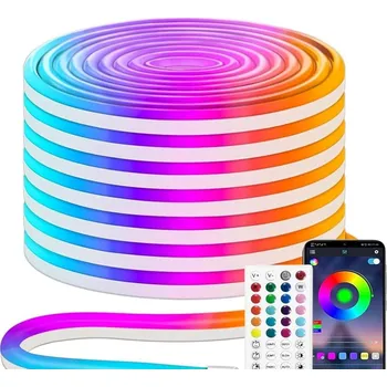 LED páska LED pásek 6M NEON RGB BLUETOOTH APLIKACE DÁLKOVÝ OVLADAČ BAREVNÝ SVÍTÍCÍ PÁSEK