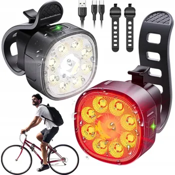 Cyklosvítilna SVĚTLO NA KOLO PŘEDNÍ ZADNÍ VODĚODOLNÉ IP65 VYSOKÁ KVALITA