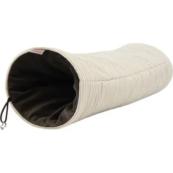 Tunel dr.savec závěsný L, béžovobílé proužky, čokoládový velvet 15x15x40cm