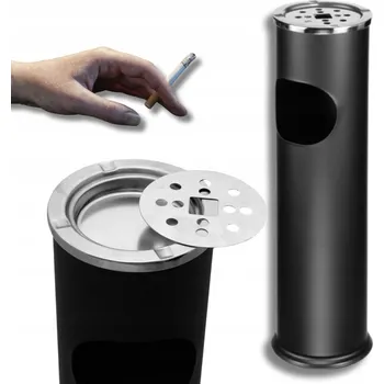 Odpadkový koš Kovový popelník s košem Brunbeste 8 l černý