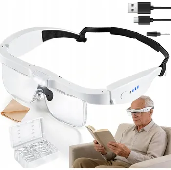 Lupa LED LUPA NA ČELNÍ HLAVU BRÝLE SKLO PRO PŘESNÉ PRÁCE