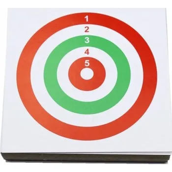 Čištění zbraně 100 ks Papírové terče 14 x 14 cm Lehký glazovaný karton Zeleno-červený terč na bílém poli Trénink střelby luk a zbraň