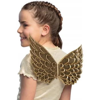 Karnevalový kostým Andělská křídla zlatá 45 cm křídla betlém