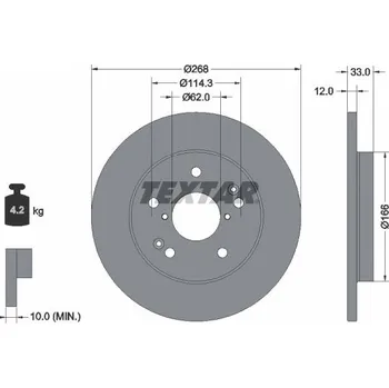 Brzdový kotouč Brzdový kotouč TEXTAR 92354603