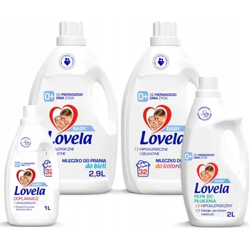 Prací gel Lovela Baby Hypoalergenní Sada na Praní Odstraňovač Skvrn + Tekutý Prací Prostředek + 2x Mléko