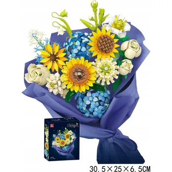 ostatní stavebnice STAVEBNICE Kytice květin - růže, slunečnice, konvalinky, 40 - 41 cm, 1124 dílů