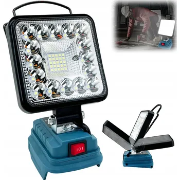 Pracovní LED lampa pro Makita 18V, halogenová akumulátorová svítilna do dílny