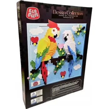 ostatní stavebnice ELEFUN DESIGN KOLEKCE stavebnice 3D PAPOUŠCI 1456 STAVEBNICE dílů