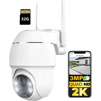 Bezpečnostní kamera IP kopulovitá kamera (dome) COOAU s funkcí audio a světelného alarmu, 3 Mpx