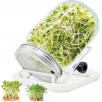 Sklenice KLÍČÍCÍ SKLENICE PRO KLÍČENÍ SEMÍNEK, NÁDOBA NAKLIČOVACÍ NÁDOBA SE SÍŤKOU