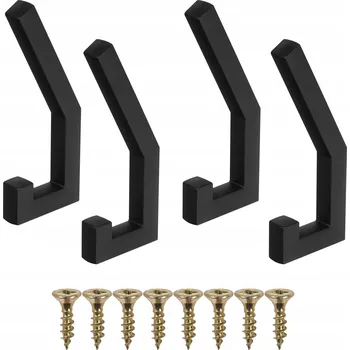 Věšák 4x Háček na věšák, na oblečení, černý loft, do předsíně šatny