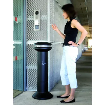 Popelník POPELNÍK VOLNĚ STOJÍCÍ VENKOVNÍ ČERNÁ S NÁDOBOU NA ODPAD