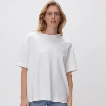 Dámské tričko Reserved - Oversize tričko z marcerované bavlny - bílá - WU868-00X - WU868-00X-M-2