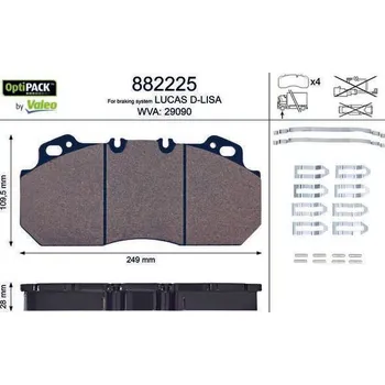 Brzdová destička Sada brzdových destiček, kotoučová brzda Magnum/Premium Valeo, , ,