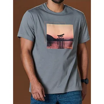 Sinsay - Tričko s potiskem - šedá - 4976F-09X - 4976F-09X-XS