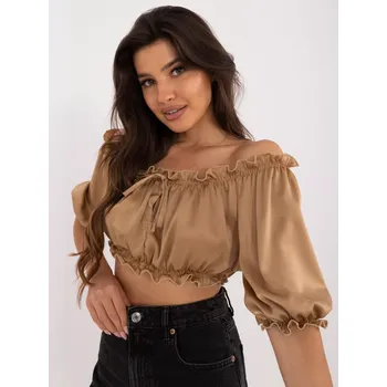 Dámská košile Halenka LK BZ 509746.61 camel jedna velikost