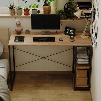 Psací stůl Počítačový stůl loft světle hnědý moderní s policemi industriální