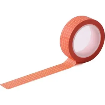 Mřížkovaná papírová lepící páska 10 m x 15 mm DIY maskovací plánovací dekorativní páska pro scrapbooking a journaling různé barvy oranžová