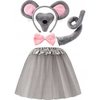 Karnevalový kostým Kostým myšky Bergens šedý univerzální 5dílná sada