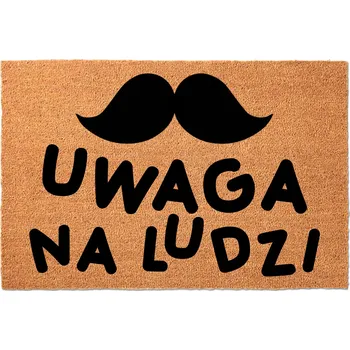 Rohožka KOKOSOVÁ VSTUPNÍ ROHOŽKA 40X60 KE DVEŘÍM - VTIPNÁ, POZOR NA LIDI