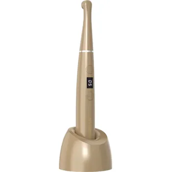 Zubní nit LED polymerizační lampa 23 x 7,5 x 7,5 cm 3200 mW/cm² Bezdrátové nabíjení 1–30 s 385–515 nm Dentální vytvrzovací lampa zlatá