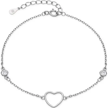 Šperk NUBIS® Stříbrný náramek se srdíčkem - NB-1238