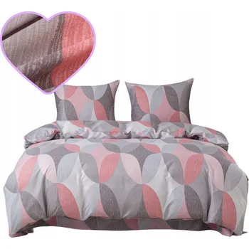 Povlečení Povlečení 160x200 SATÉN BAVLNA 2 Povlaky na polštáře RŮŽOVO ŠEDÉ