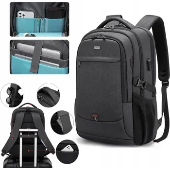 Městský batoh Batoh na notebook černý s USB portem