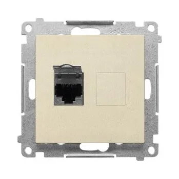 Elektrická zásuvka Nástěnná internetová zásuvka Kontakt-simon zlatá