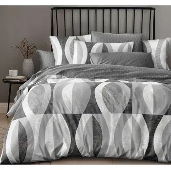 Povlečení Povlečení bavlněný satén 160x200 + 2 povlaky na polštáře, geometrický vzor