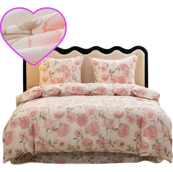 Povlečení Povlečení 160x200 SATÉN BAVLNA 2 RŮŽE