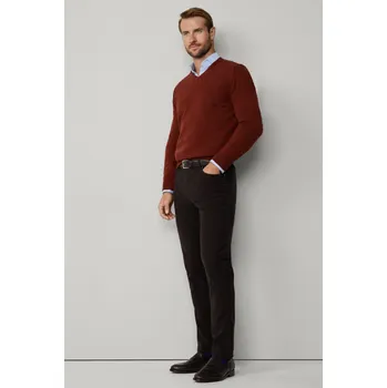 Pánské džíny DŽÍNY HACKETT LONDON MOLESKIN 5PKT DARK BROWN