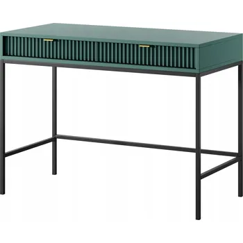 Toaletní stolek Zelená Toaletní Stolek konzola loftový stůl Nova Černý rám Zlaté úchytky