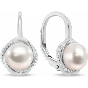 Náušnice Brilio Silver Visací stříbrné náušnice s říčními perlami EA1249W + 2 měsíce na vrácení zboží