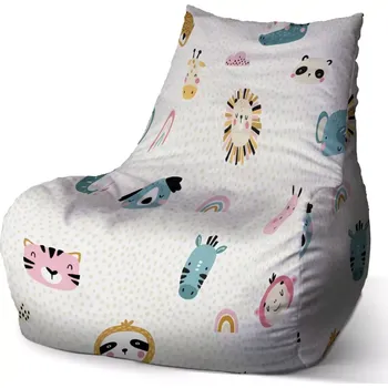 Sedací pytel Sedací vak Bean Hroch, zebra a slunce - Sablio - 60 x 70 x 70 cm